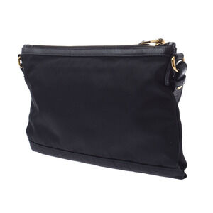Prada Black Leather Nylon Shoulder Bag